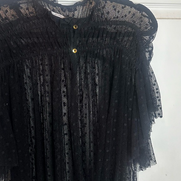 Free People Disco Ball Swiss Dot Lace Top Small - Picture 10 of 12